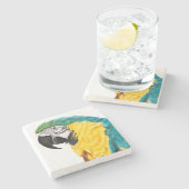 Dessous-de-verre En Pierre Oiseau de perroquet tropical (Côté)