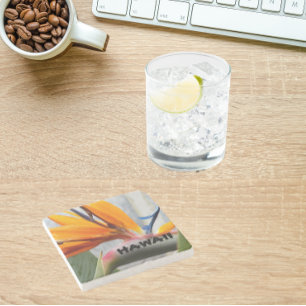 Dessous-de-verre En Pierre Oiseau du Paradis Fleur Plante Hawaï