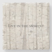 Dessous-de-verre En Pierre Oiseaux blancs rustiques (Devant)