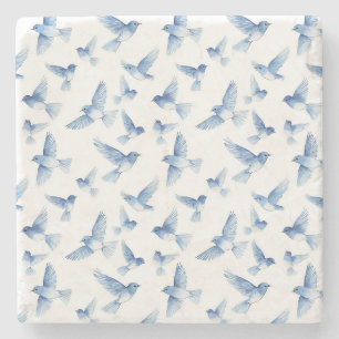 Dessous-de-verre En Pierre Oiseaux bleus en vol