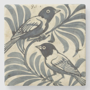 Dessous-de-verre En Pierre Oiseaux bleus (la semaine sur le papier)
