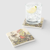 Dessous-de-verre En Pierre Oiseaux de printemps Robin Oiseaux rouges (Côté)