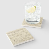 Dessous-de-verre En Pierre Old Music Notes (Côté)