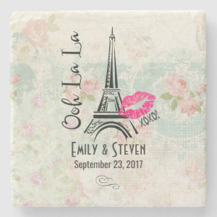 Dessous-de-verre En Pierre Ooh La Paris Tour Eiffel Mariage Vintage