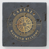 Dessous-de-verre En Pierre Or Nautique (Devant)