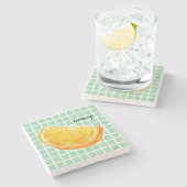 Dessous-de-verre En Pierre Orange (Côté)
