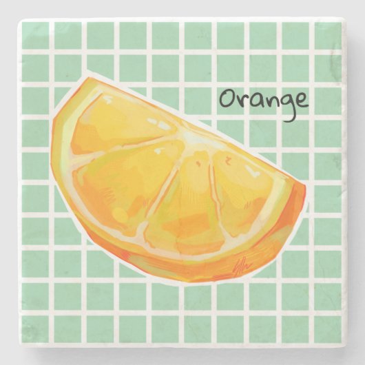 Dessous-de-verre En Pierre Orange (Devant)