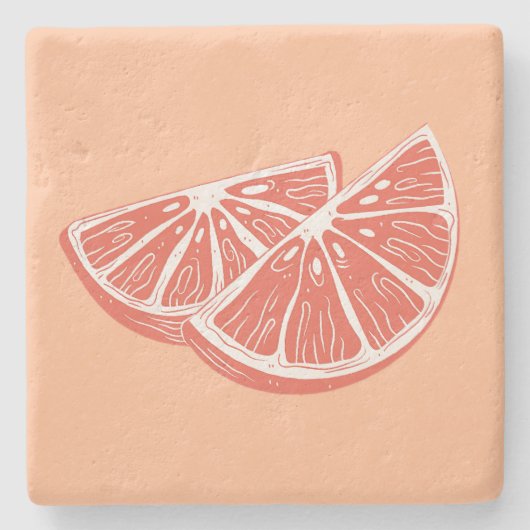 Dessous-de-verre En Pierre Orange (Devant)