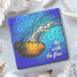 Dessous-de-verre En Pierre Orange Jellyfish Blue Ocean Go With the Flow Quote<br><div class="desc">"Va avec le flux." Prenez une leçon de cette méduse jaune orangé flottant dans l'océan bleu turquoise et laissez la vie suivre son cours chaque fois que vous vous détendez avec votre boisson préférée sur ce dessous de verre photo en pierre d'une incroyable chic couleur vibrante. Fait un grand cadeau...</div>