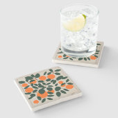 Dessous-de-verre En Pierre Oranges fruits minimal (Côté)