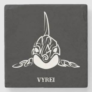 Dessous-de-verre En Pierre Orca tribale noire et blanche