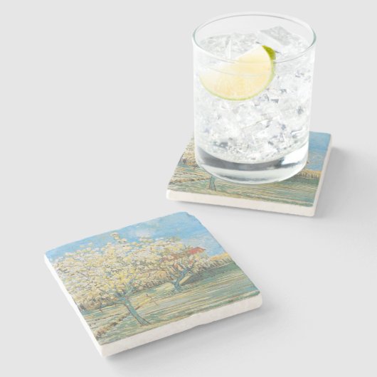 Dessous-de-verre En Pierre Orchard en fleurs | Vincent van Gogh (Côté)