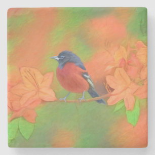 Dessous-de-verre En Pierre Orchard Oriole Songbird Peinture Oiseau original