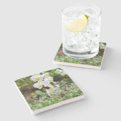 Dessous-de-verre En Pierre Orchidée blanche (Côté)