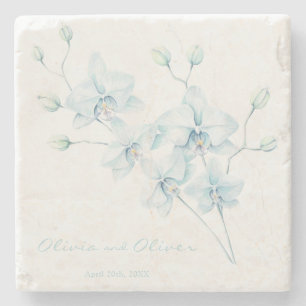 Dessous-de-verre En Pierre Orchidée bleue douce