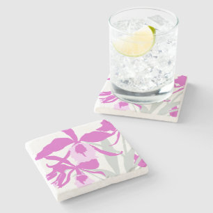 Dessous-de-verre En Pierre Orchidée violette de fleur moderne graphique