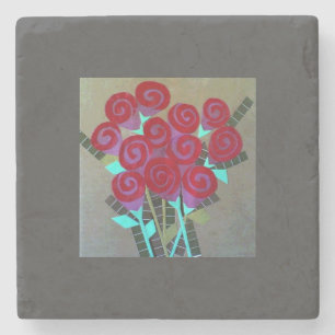Dessous-de-verre En Pierre Oreiller à lancer Roses en papier