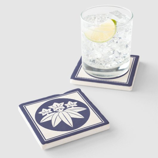 Dessous-de-verre En Pierre Oriental Blue Kamakura Minamoto Japon Mon Art (Côté)