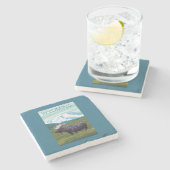 Dessous-de-verre En Pierre Orignaux avec MountainWyoming (Côté)