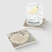 Dessous-de-verre En Pierre Ormeau Shell (Côté)