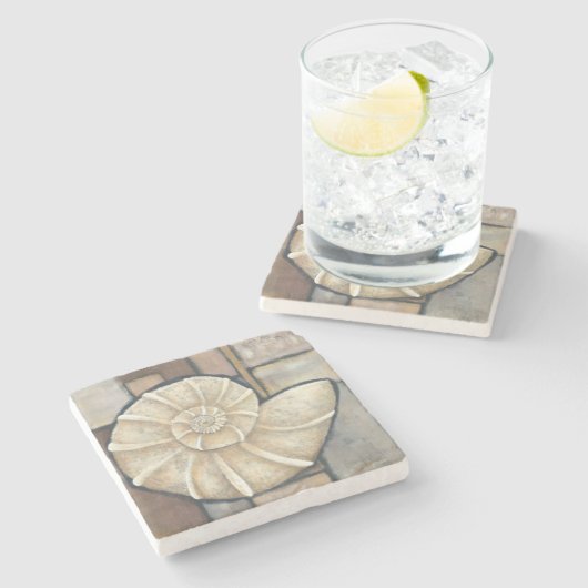 Dessous-de-verre En Pierre Ormeau Shell (Côté)