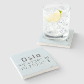 Dessous-de-verre En Pierre Oslo Latitude Longitude (Côté)