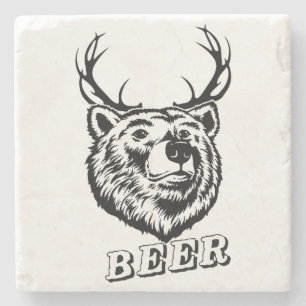 Dessous-de-verre En Pierre Ours + Cerf = Bière ?