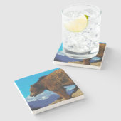 Dessous-de-verre En Pierre Ours Grizzly (Côté)