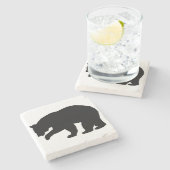 DESSOUS-DE-VERRE EN PIERRE OURS NOIR (Côté)