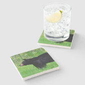 Dessous-de-verre En Pierre Ours noir (Côté)