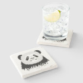 Dessous-de-verre En Pierre Ours Panda (Côté)