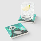 Dessous-de-verre En Pierre Ours Panda (Côté)