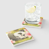 Dessous-de-verre En Pierre Ours Panda (Côté)