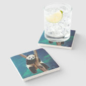 Dessous-de-verre En Pierre Ours Panda (Côté)