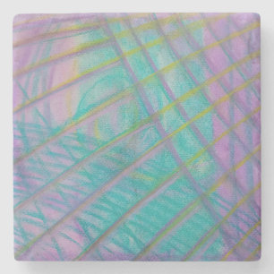 Dessous-de-verre En Pierre P34 Art Abstrait Coloré Unique