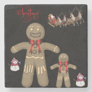 Dessous-de-verre En Pierre Pain d'épices Marbre Pierre Dessous de verre Noël