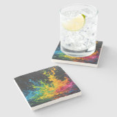 Dessous-de-verre En Pierre Paint coloré (Côté)