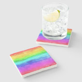 Dessous-de-verre En Pierre Painted Rainbow (Côté)