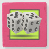 Dessous-de-verre En Pierre Paire de dés (Devant)