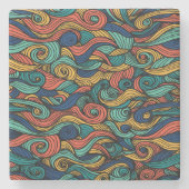 Dessous-de-verre En Pierre Paisley haché (Devant)