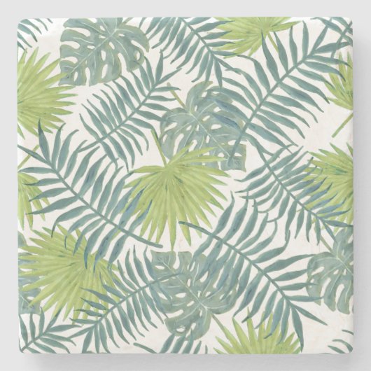 Dessous-de-verre En Pierre Palm Tree Fronds Peinture hawaïenne (Devant)