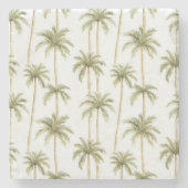 Dessous-de-verre En Pierre Palmiers blancs verts tropicaux (Devant)