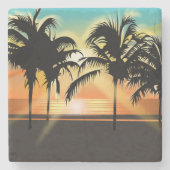 Dessous-de-verre En Pierre Palmiers tropicaux (Devant)