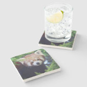 Dessous-de-verre En Pierre Panda rouge (Côté)