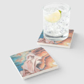 Dessous-de-verre En Pierre Panic Waves peinture à l'huile (Côté)