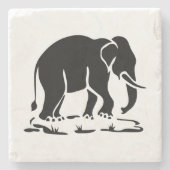 Dessous-de-verre En Pierre Panneau de trekking des éléphants asiatiques devan (Devant)