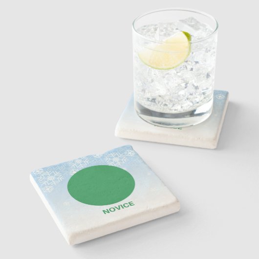 Dessous-de-verre En Pierre Panneau du sentier du Cercle Vert du skieur Novice (Côté)