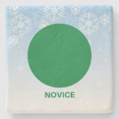 Dessous-de-verre En Pierre Panneau du sentier du Cercle Vert du skieur Novice (Devant)