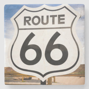 Dessous-de-verre En Pierre Panneau routier Route 66, Arizona