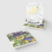DESSOUS-DE-VERRE EN PIERRE PANSIES ! (Côté)